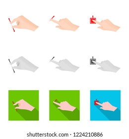 Vector design of touchscreen and hand sign. Collection of touchscreen and touch vector icon for stock.