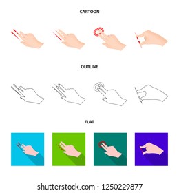 Vector design of touchscreen and hand sign. Set of touchscreen and touch vector illustration.