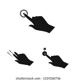 Vector design of touchscreen and hand sign. Set of touchscreen and touch stock vector illustration.