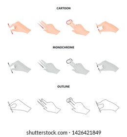 Vector design of touchscreen and hand sign. Collection of touchscreen and touch stock vector illustration.