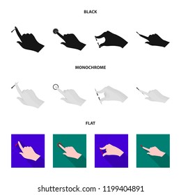 Vector design of touchscreen and hand symbol. Set of touchscreen and touch vector icon for stock.