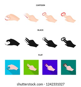 Vector design of touchscreen and hand symbol. Set of touchscreen and touch stock vector illustration.