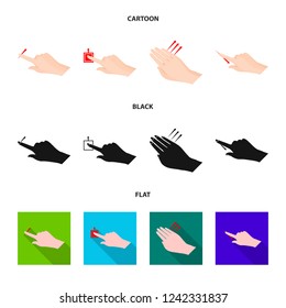 Vector design of touchscreen and hand symbol. Set of touchscreen and touch stock vector illustration.