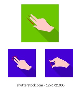 Vector design of touchscreen and hand symbol. Collection of touchscreen and touch vector icon for stock.