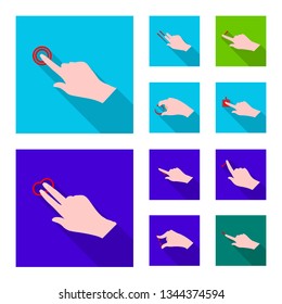 Vector design of touchscreen and hand symbol. Set of touchscreen and touch vector icon for stock.