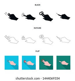 Vector design of touchscreen and hand symbol. Set of touchscreen and touch stock vector illustration.