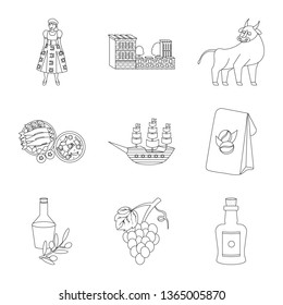 Vector design of tourism and landmark icon. Collection of tourism and european vector icon for stock.