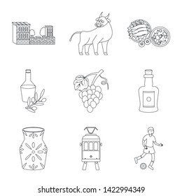Vector design of tourism and landmark logo. Collection of tourism and european vector icon for stock.