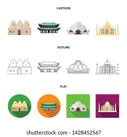 Vector design of town and chinatown icon. Set of town and asian stock vector illustration.