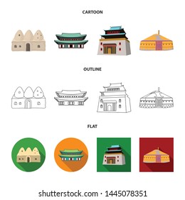 Vector design of town and chinatown icon. Collection of town and asian stock vector illustration.