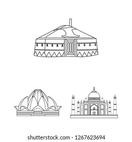 Vector design of  and town  icon. Set of  and house stock vector illustration.