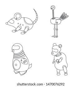 Vector design of toy and automation icon. Collection of toy and science stock vector illustration.