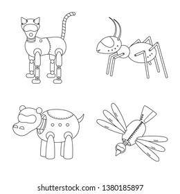 Vector design of toy and automation logo. Collection of toy and science stock symbol for web.