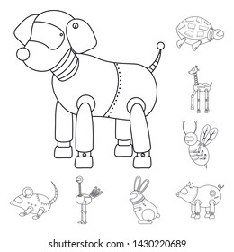 Vector design of toy and automation sign. Set of toy and science stock symbol for web.