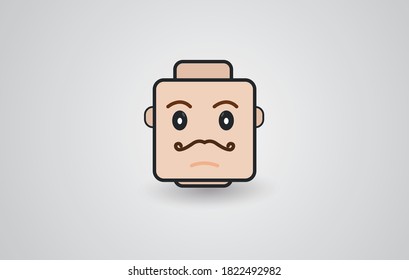 Vector design of toy man head