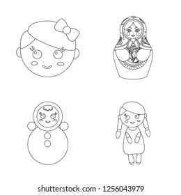 Vector design of toy and pretty symbol. Collection of toy and cute stock symbol for web.