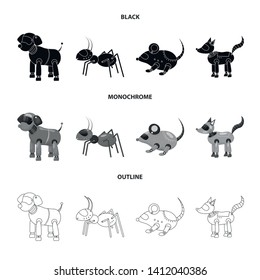 Vector design of toy and science sign. Collection of toy and toy stock symbol for web.