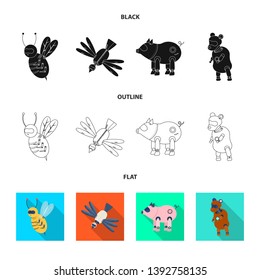 Vector design of toy and science symbol. Set of toy and toy stock symbol for web.
