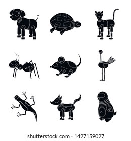 Vector design of toy and toy sign. Set of toy and mechanism stock vector illustration.