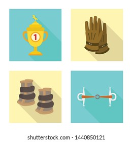 Vector design of track and racing sign. Collection of track and riding stock symbol for web.