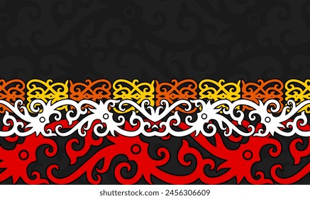 Vector, Design, Traditional, Dayak, Background,