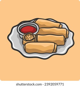 diseño vectorial de la comida tradicional llamada lumpia