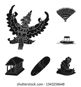 Vector design of  and traditional icon. Collection of  and bali stock vector illustration.