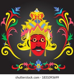 Vector design of traditional Indonesian dance masks and colorful carvings. This vector can be used for example in promoting culture