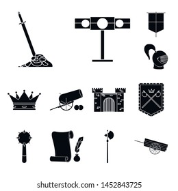 Vector design of traditional and renaissance icon. Set of traditional and history stock vector illustration.