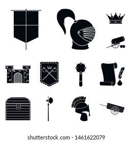 Vector design of traditional and renaissance logo. Collection of traditional and history stock vector illustration.