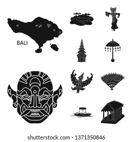 Vector design of  and traditional sign. Collection of  and bali vector icon for stock.
