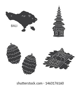 Vector design of and traditional sign. Collection of and bali stock vector illustration.