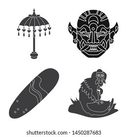 Vector design of and traditional symbol. Set of and bali stock symbol for web.