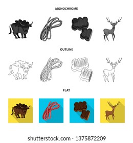 Vector design of traditional and tour icon. Set of traditional and landmarks vector icon for stock.