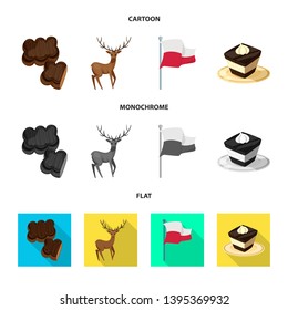 Vector design of traditional and tour icon. Set of traditional and landmarks stock symbol for web.