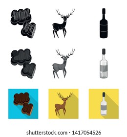 Vector design of traditional and tour icon. Set of traditional and landmarks vector icon for stock.