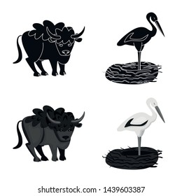 Vector design of traditional and tour icon. Collection of traditional and landmarks stock symbol for web.