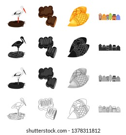 Vector design of traditional and tour logo. Collection of traditional and landmarks stock symbol for web.