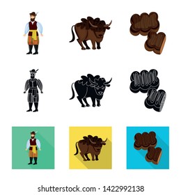 Vector design of traditional and tour logo. Collection of traditional and landmarks vector icon for stock.