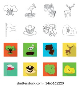 Vector design of traditional and tour logo. Collection of traditional and landmarks stock symbol for web.