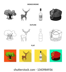 Vector design of traditional and tour symbol. Set of traditional and landmarks vector icon for stock.