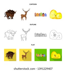 Vector design of traditional and tour symbol. Set of traditional and landmarks stock symbol for web.