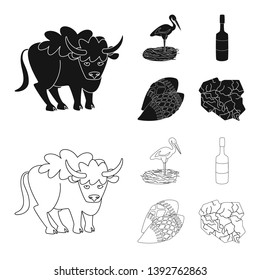 Vector design of traditional and tour symbol. Set of traditional and landmarks vector icon for stock.