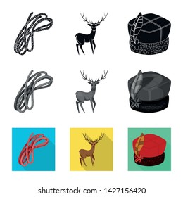 Vector design of traditional and tour symbol. Collection of traditional and landmarks stock vector illustration.