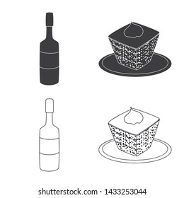 Vector design of traditional and tour symbol. Collection of traditional and landmarks stock vector illustration.