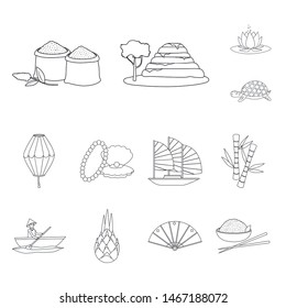 Vector design of traditional and travel symbol. Collection of traditional and landmark stock vector illustration.