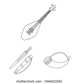 Vector design of traditions and national logo. Collection of traditions and sightseeing stock symbol for web.