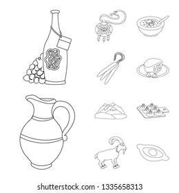 Vector design of traditions and national symbol. Collection of traditions and sightseeing stock symbol for web.