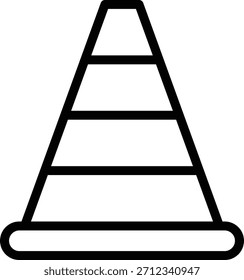 Estilo de ícone do cone de tráfego de design de vetor