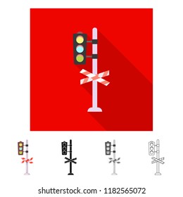 Vector design of train and station icon. Set of train and ticket vector icon for stock.